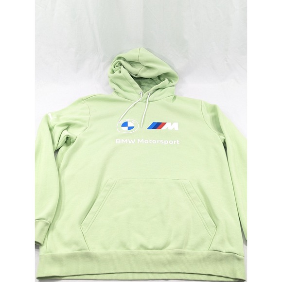 Official Pastel Green Puma BMW Motorsport Graphic Logo Hoodie Sweatshirt Size M - Picture 3 of 9